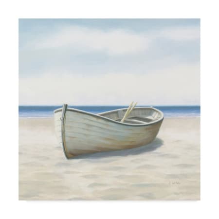 James Wiens 'Beach Days I No Fence Flowers Crop' Canvas Art,14x14